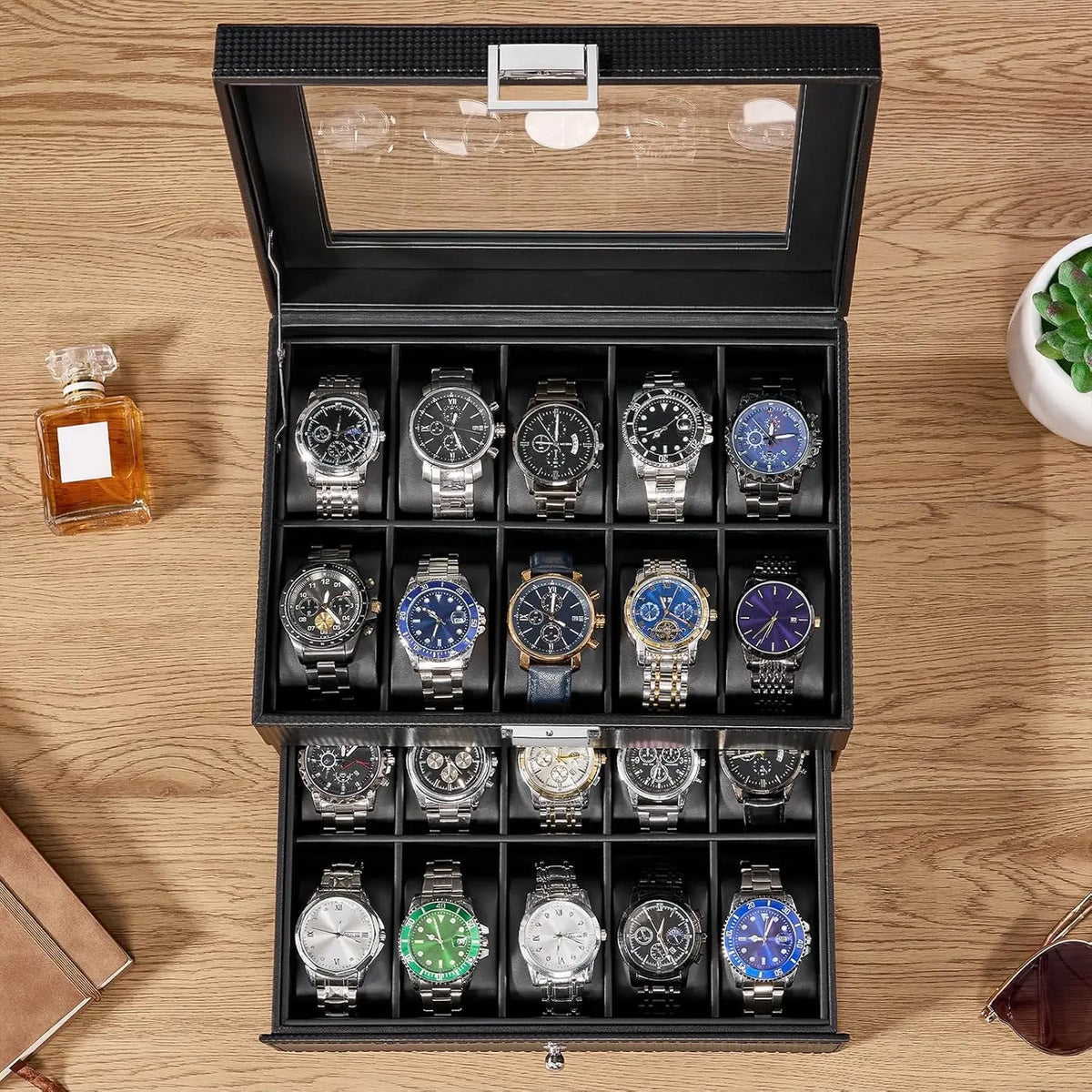 WatchVault 20 — Caja Premium para Relojes | Organizador de 20 Compartimentos