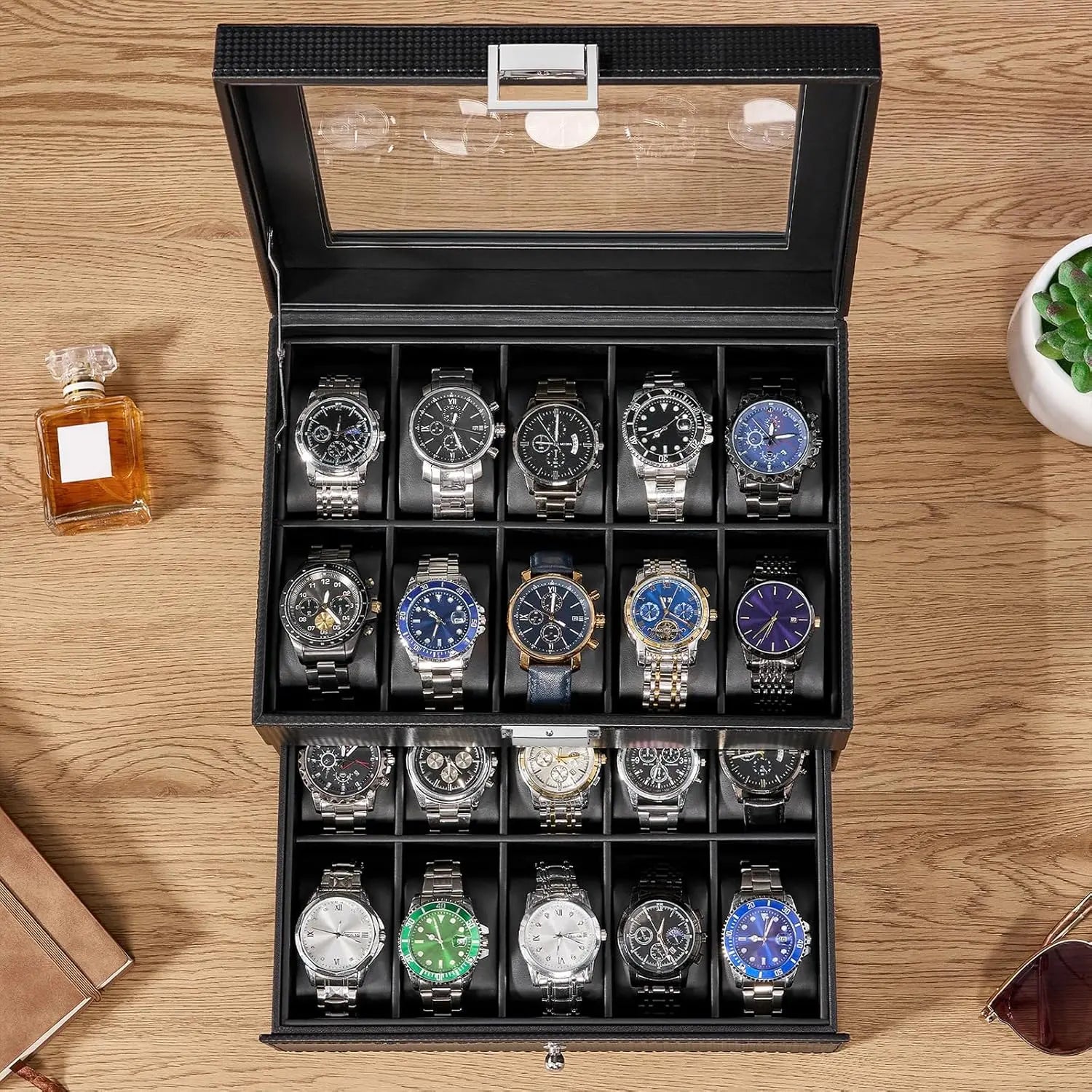 WatchVault 20 — Caja Premium para Relojes | Organizador de 20 Compartimentos