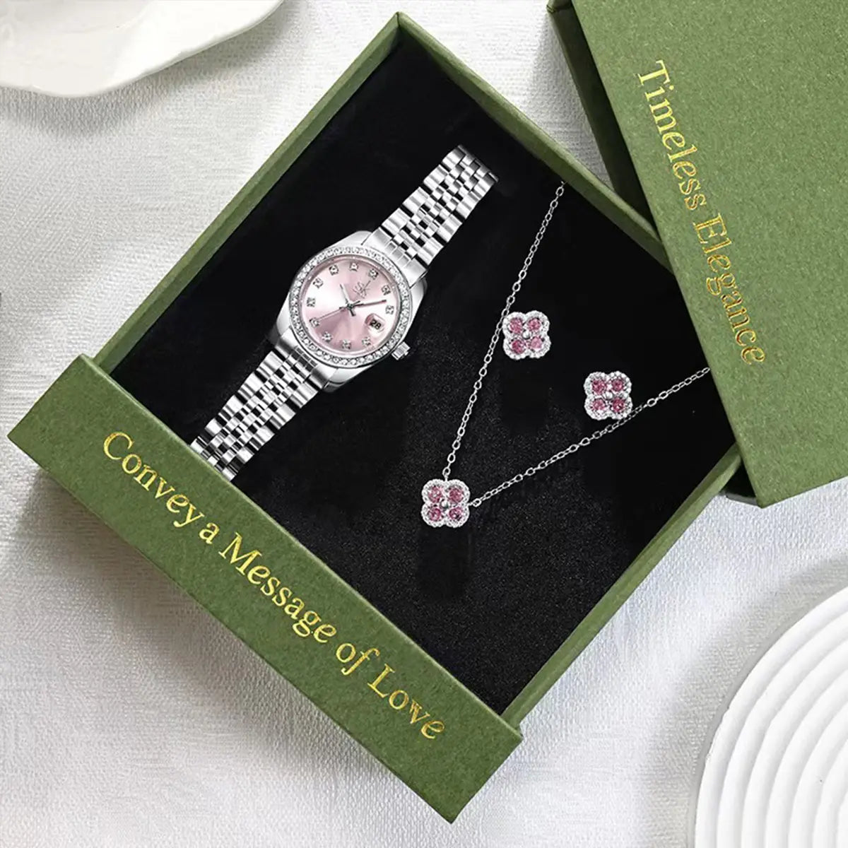 Élysée Femme — Set Premium para Mujer | Reloj, Collar y Pendientes