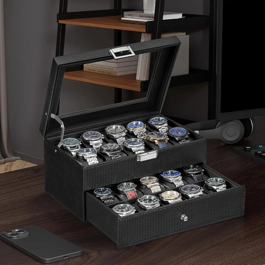 WatchVault 20 — Caja Premium para Relojes | Organizador de 20 Compartimentos