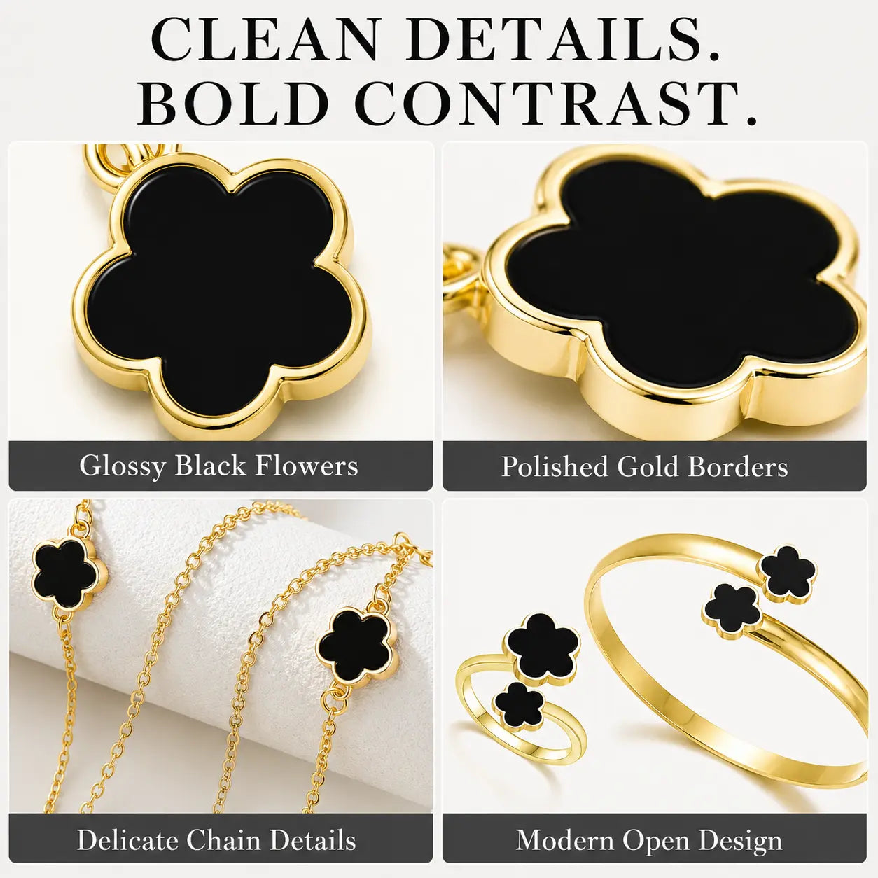 Noir Fleur — Set Premium de Joyería | 5 Piezas para Mujer