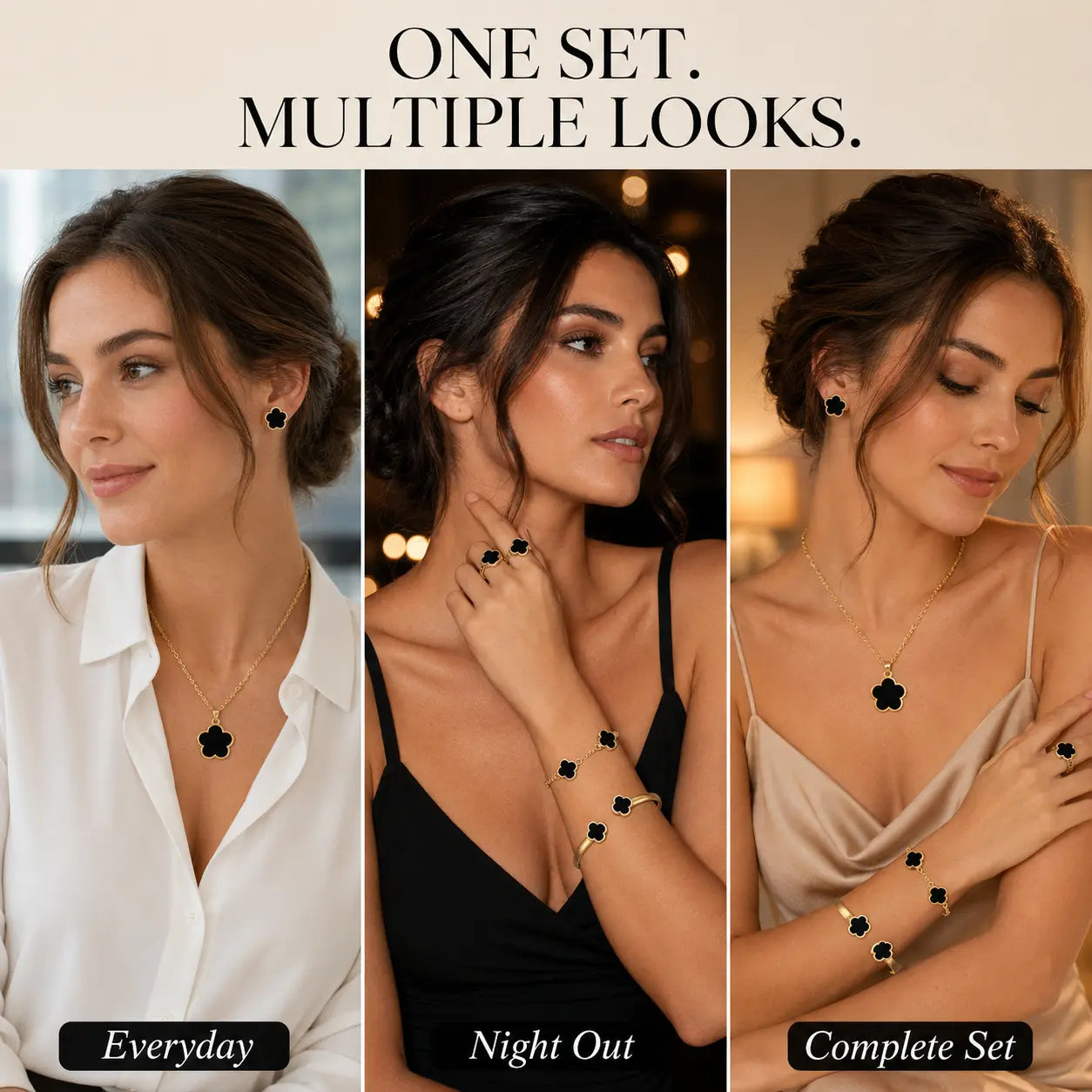 Noir Fleur — Set Premium de Joyería | 5 Piezas para Mujer