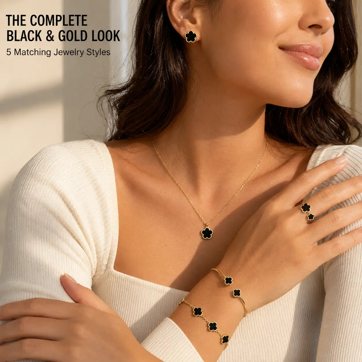 Noir Fleur — Set Premium de Joyería | 5 Piezas para Mujer